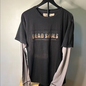 Black and Gray Long Sleeve Men's Tee